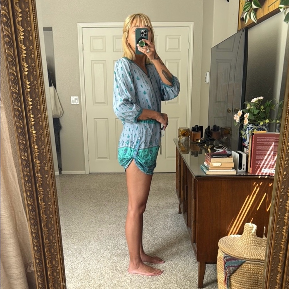 Spell & the Gypsy Blue feather Romper, AUS 10, US 6